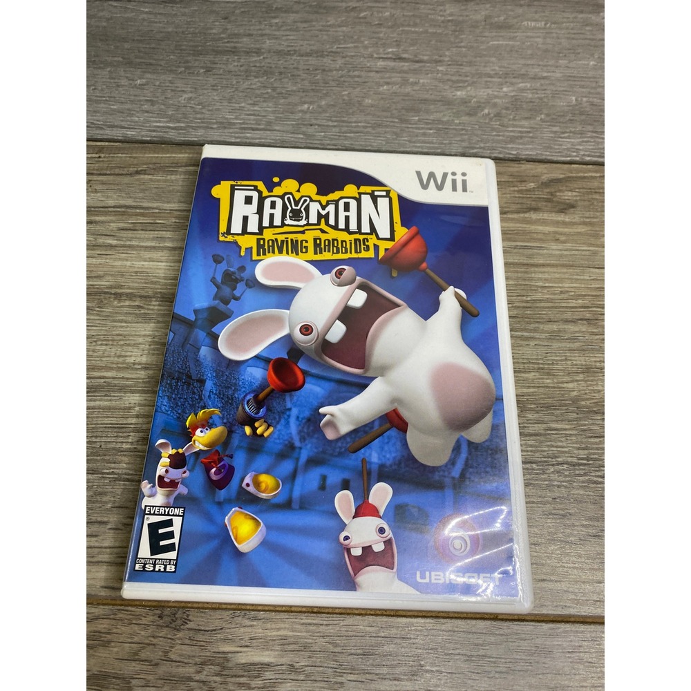 Rayman Raving Rabbids Nintendo Wii Game CIB Ubisoft 2006 RVL P RRBE Mens Womens